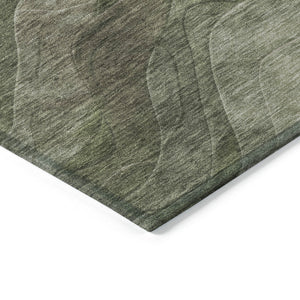 Homeroots 3' Abstract Washable Indoor Outdoor Area Rug - Stylish, Durable, Stain-resistant For Any Space! Green Polyester 618171