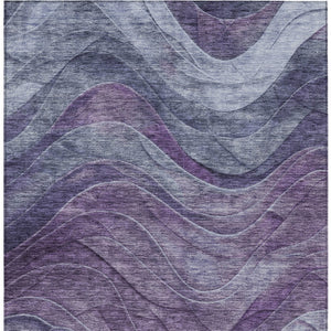 Homeroots 3' Abstract Washable Indoor Outdoor Area Rug - Stylish, Durable, Stain-resistant For Any Space! Purple Polyester 618172