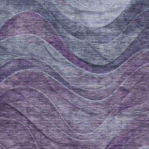 Homeroots 3' Abstract Washable Indoor Outdoor Area Rug - Stylish, Durable, Stain-resistant For Any Space! Purple Polyester 618172