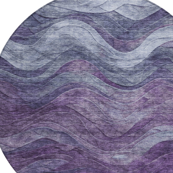 Homeroots 3' Abstract Washable Indoor Outdoor Area Rug - Stylish, Durable, Stain-resistant For Any Space! Purple Polyester 618174