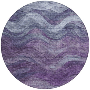 Homeroots 3' Abstract Washable Indoor Outdoor Area Rug - Stylish, Durable, Stain-resistant For Any Space! Purple Polyester 618174