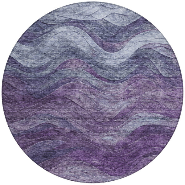 Homeroots 3' Abstract Washable Indoor Outdoor Area Rug - Stylish, Durable, Stain-resistant For Any Space! Purple Polyester 618174