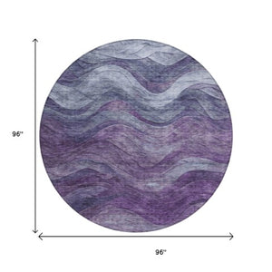 Homeroots 3' Abstract Washable Indoor Outdoor Area Rug - Stylish, Durable, Stain-resistant For Any Space! Purple Polyester 618174