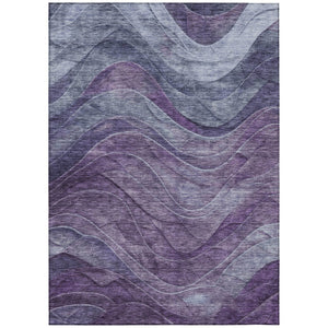 HomeRoots 5' Purple and Gray Abstract Area Rug - Washable, Indoor/Outdoor, Durable, Modern Design for Any Space 8' X 10' 618175