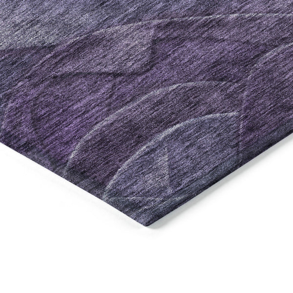 Homeroots 3' Abstract Washable Indoor Outdoor Area Rug - Stylish, Durable, Stain-resistant For Any Space! Purple Polyester 618175
