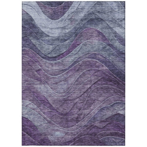HomeRoots 5' Purple and Gray Abstract Area Rug - Washable, Indoor/Outdoor, Durable, Modern Design for Any Space 9' X 12' 618176