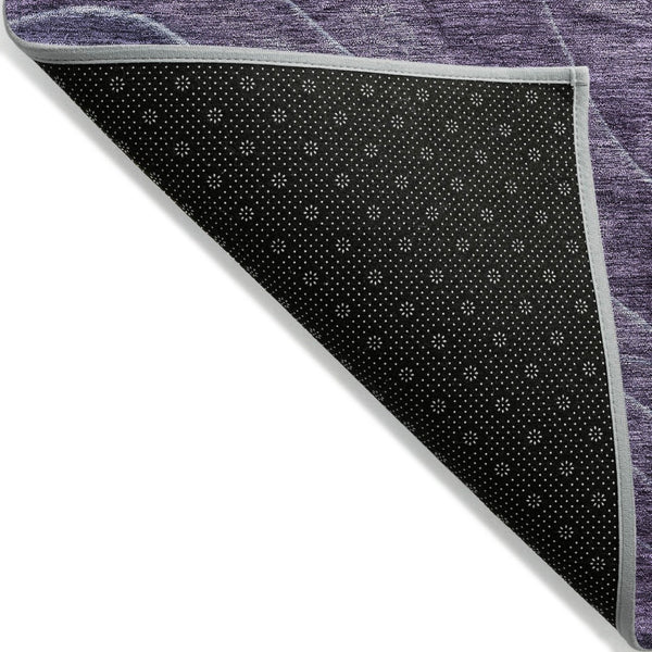 HomeRoots 5' Purple and Gray Abstract Area Rug - Washable, Indoor/Outdoor, Durable, Modern Design for Any Space 9' X 12' 618176