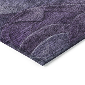 HomeRoots 5' Purple and Gray Abstract Area Rug - Washable, Indoor/Outdoor, Durable, Modern Design for Any Space 9' X 12' 618176