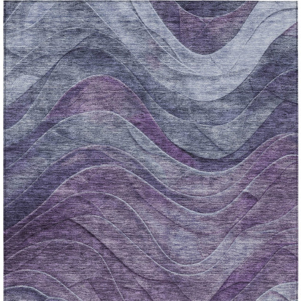 HomeRoots 5' Purple and Gray Abstract Area Rug - Washable, Indoor/Outdoor, Durable, Modern Design for Any Space 9' X 12' 618176