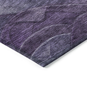 Homeroots 3' Abstract Washable Indoor Outdoor Area Rug - Stylish, Durable, Stain-resistant For Any Space! Purple Polyester 618177