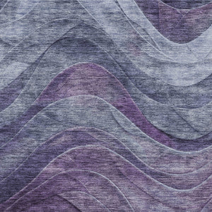 Homeroots 3' Abstract Washable Indoor Outdoor Area Rug - Stylish, Durable, Stain-resistant For Any Space! Purple Polyester 618177