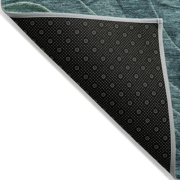 HomeRoots 5' Vibrant Teal Blue and Green Abstract Indoor-Outdoor Area Rug for Stylish, Low-Maintenance Living 5' X 8' 618179