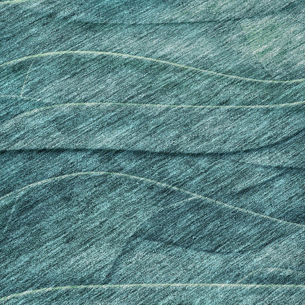HomeRoots 5' Vibrant Teal Blue and Green Abstract Indoor-Outdoor Area Rug for Stylish, Low-Maintenance Living 8' Round 618180