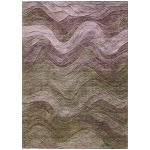 Homeroots 3' Abstract Washable Indoor Outdoor Area Rug - Stylish, Durable, Stain-resistant For Any Space! Taupe Polyester 618184