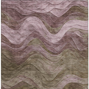 Homeroots 3' Abstract Washable Indoor Outdoor Area Rug - Stylish, Durable, Stain-resistant For Any Space! Taupe Polyester 618184