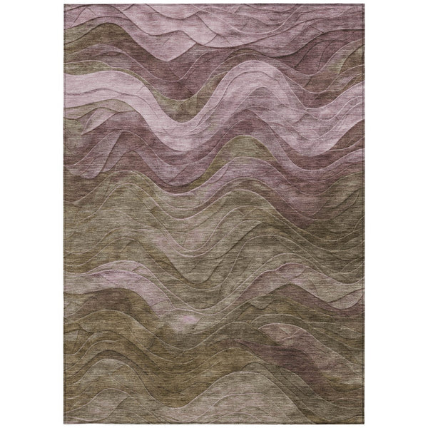 Homeroots 3' Abstract Washable Indoor Outdoor Area Rug - Stylish, Durable, Stain-resistant For Any Space! Taupe Polyester 618185