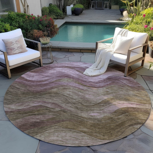Homeroots 3' Abstract Washable Indoor Outdoor Area Rug - Stylish, Durable, Stain-resistant For Any Space! Taupe Polyester 618186