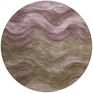 Homeroots 3' Abstract Washable Indoor Outdoor Area Rug - Stylish, Durable, Stain-resistant For Any Space! Taupe Polyester 618186