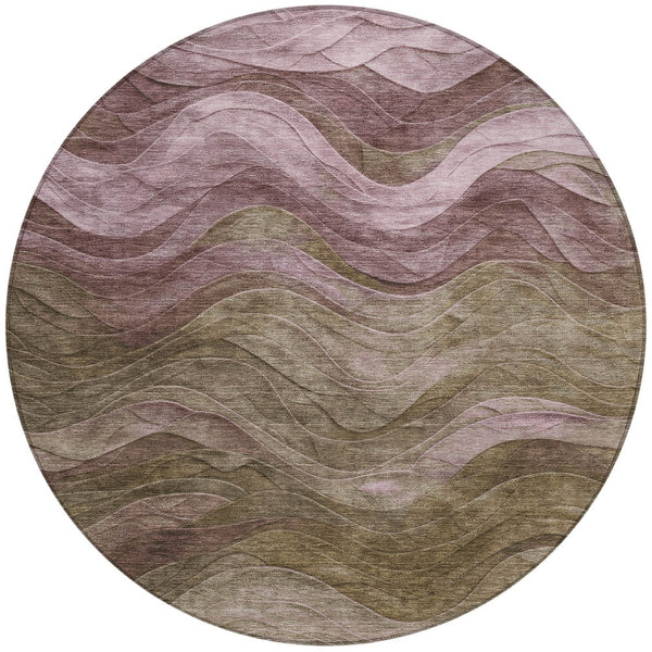 Homeroots 3' Abstract Washable Indoor Outdoor Area Rug - Stylish, Durable, Stain-resistant For Any Space! Taupe Polyester 618186