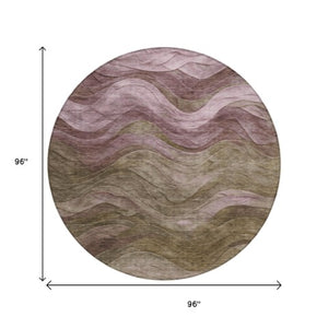 Homeroots 3' Abstract Washable Indoor Outdoor Area Rug - Stylish, Durable, Stain-resistant For Any Space! Taupe Polyester 618186