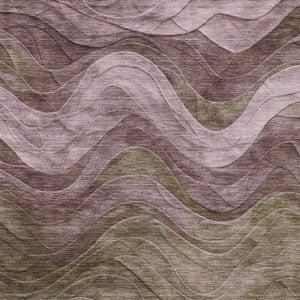 Homeroots 3' Abstract Washable Indoor Outdoor Area Rug - Stylish, Durable, Stain-resistant For Any Space! Taupe Polyester 618187