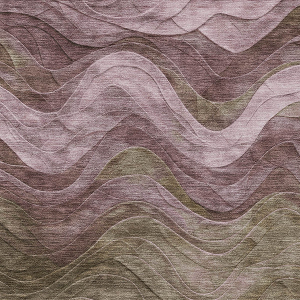 Homeroots 3' Abstract Washable Indoor Outdoor Area Rug - Stylish, Durable, Stain-resistant For Any Space! Taupe Polyester 618187