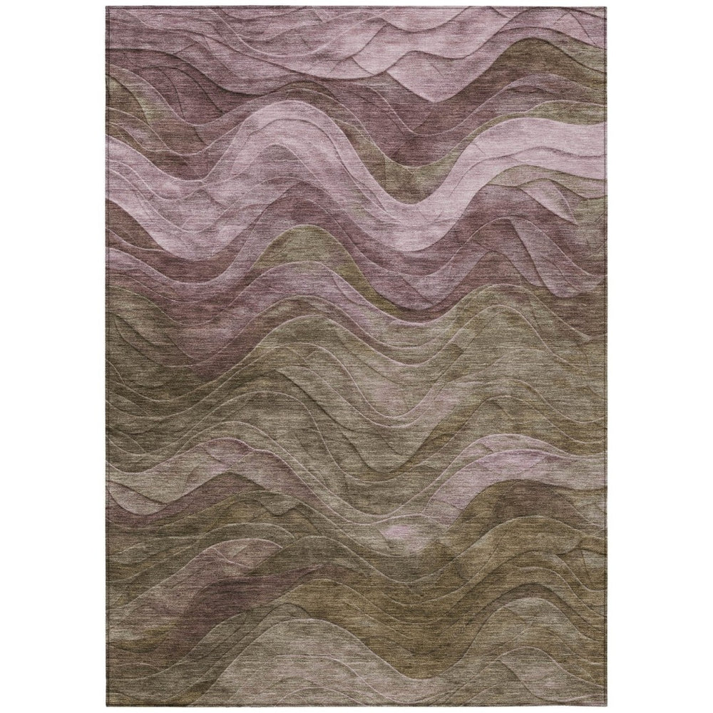 HomeRoots 9' X 12' Taupe and Beige Abstract Area Rug for Indoor/Outdoor - Durable, Washable, Stylish Comfort 618188