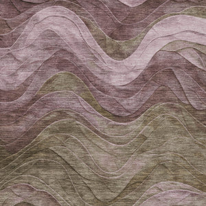 Homeroots 3' Abstract Washable Indoor Outdoor Area Rug - Stylish, Durable, Stain-resistant For Any Space! Taupe Polyester 618188