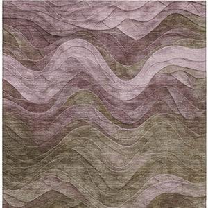 HomeRoots 5' Taupe and Beige Abstract Area Rug - Durable, Washable Design for Indoor and Outdoor Spaces 10' X 14' 618189
