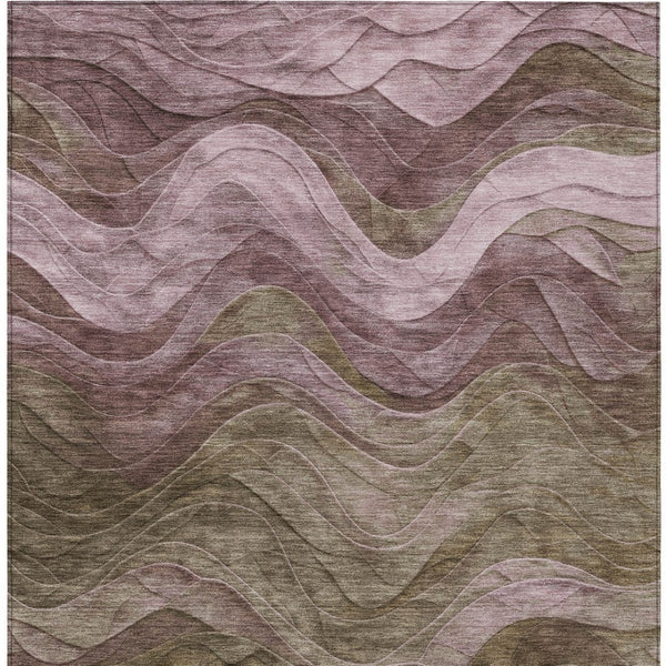 HomeRoots 5' Taupe and Beige Abstract Area Rug - Durable, Washable Design for Indoor and Outdoor Spaces 10' X 14' 618189