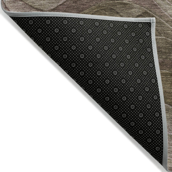 HomeRoots 5' Taupe and Beige Abstract Area Rug - Durable, Washable Design for Indoor and Outdoor Spaces 10' X 14' 618189