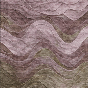 HomeRoots 5' Taupe and Beige Abstract Area Rug - Durable, Washable Design for Indoor and Outdoor Spaces 10' X 14' 618189