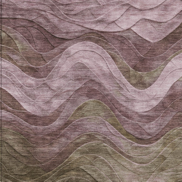 HomeRoots 5' Taupe and Beige Abstract Area Rug - Durable, Washable Design for Indoor and Outdoor Spaces 10' X 14' 618189