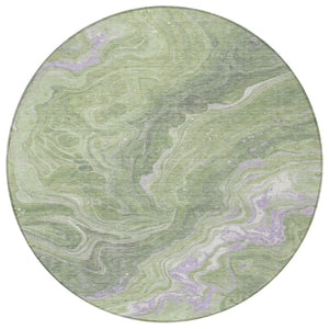 Homeroots 3' Indoor Outdoor Abstract Artichoke Green And Ivory Washable Area Rug For Stylish Spaces Aloe Polyester 618192