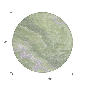 Homeroots 3' Indoor Outdoor Abstract Artichoke Green And Ivory Washable Area Rug For Stylish Spaces Aloe Polyester 618192