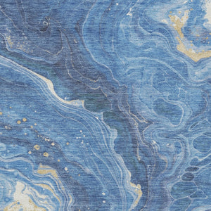 Homeroots 3' Indoor Outdoor Abstract Artichoke Green And Ivory Washable Area Rug For Stylish Spaces Blue Polyester 618196