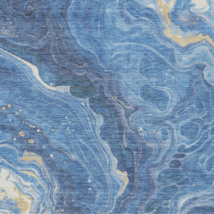 Homeroots 3' Indoor Outdoor Abstract Artichoke Green And Ivory Washable Area Rug For Stylish Spaces Blue Polyester 618197