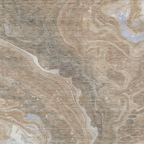 Homeroots 3' Indoor Outdoor Abstract Artichoke Green And Ivory Washable Area Rug For Stylish Spaces Taupe Polyester 618214