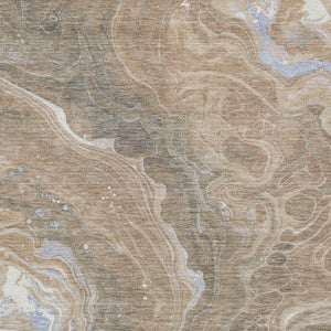 Homeroots 3' Indoor Outdoor Abstract Artichoke Green And Ivory Washable Area Rug For Stylish Spaces Taupe Polyester 618217