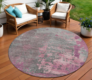 Homeroots 3' X 5' Abstract Washable Indoor Outdoor Area Rug For Stylish Home And Patio Décor Solutions Blush Polyester 618222