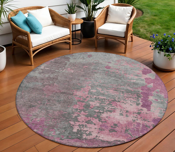 Homeroots 3' X 5' Abstract Washable Indoor Outdoor Area Rug For Stylish Home And Patio Décor Solutions Blush Polyester 618222