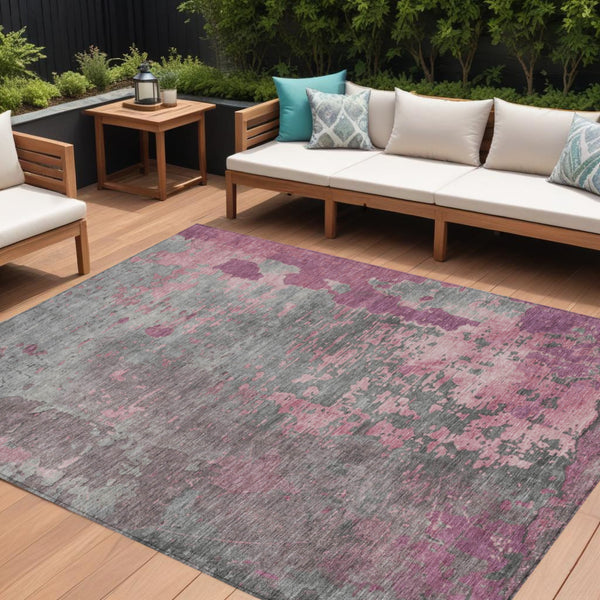 Homeroots 3' X 5' Abstract Washable Indoor Outdoor Area Rug For Stylish Home And Patio Décor Solutions Blush Polyester 618223