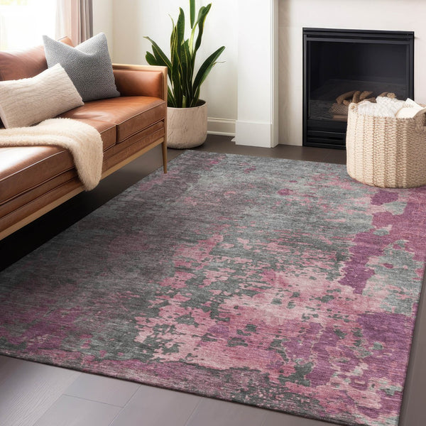 Homeroots 3' X 5' Abstract Washable Indoor Outdoor Area Rug For Stylish Home And Patio Décor Solutions Blush Polyester 618224