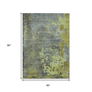 Homeroots 3' X 5' Abstract Washable Indoor Outdoor Area Rug For Stylish Home And Patio Décor Solutions Cactus Polyester 618227