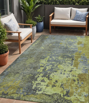 Homeroots 3' X 5' Abstract Washable Indoor Outdoor Area Rug For Stylish Home And Patio Décor Solutions Cactus Polyester 618227