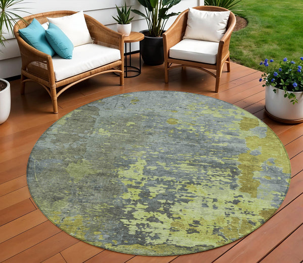 Homeroots 3' X 5' Abstract Washable Indoor Outdoor Area Rug For Stylish Home And Patio Décor Solutions Cactus Polyester 618228