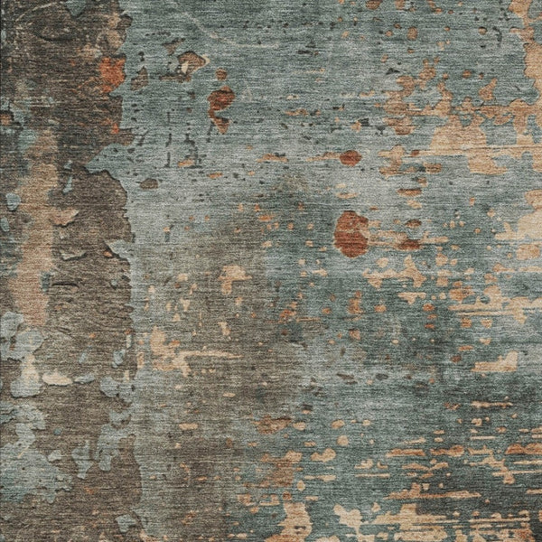 Homeroots 3' X 5' Abstract Washable Indoor Outdoor Area Rug For Stylish Home And Patio Décor Solutions Seafoam Polyester 618232