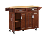 English Elm Mobile Kitchen Island Cart With 2 Drawers