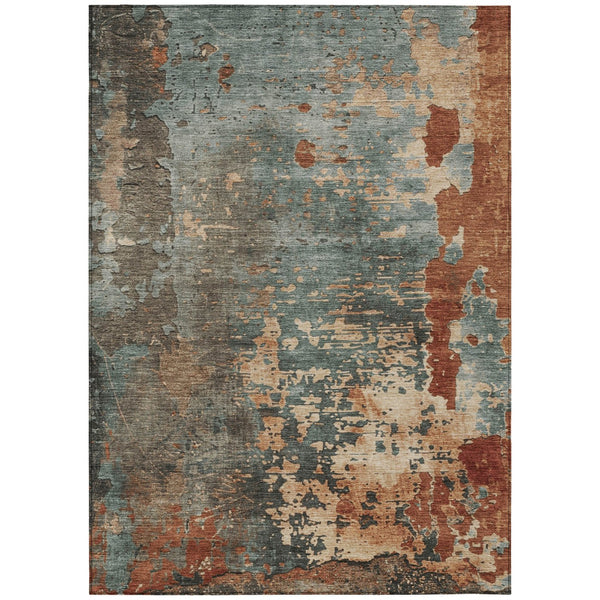 Homeroots 3' X 5' Abstract Washable Indoor Outdoor Area Rug For Stylish Home And Patio Décor Solutions Seafoam Polyester 618233