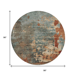 Homeroots 3' X 5' Abstract Washable Indoor Outdoor Area Rug For Stylish Home And Patio Décor Solutions Seafoam Polyester 618234